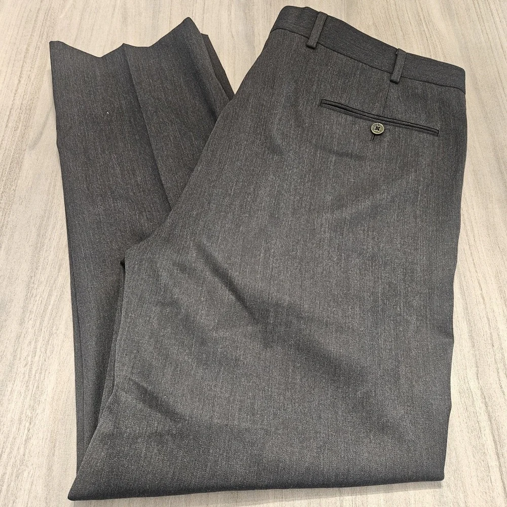 Brooks Brothers‎ Madison 1818 Mens 40x30 Gray Wool Pleated Cuffed Pants